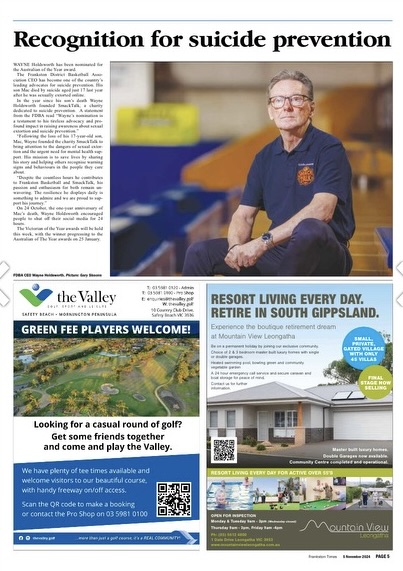 Recognition for suicide prevention