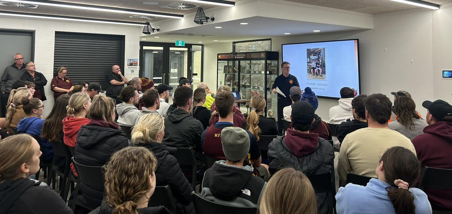 Wayne Holdsworth speaking with an audience at a SmackTalk session
